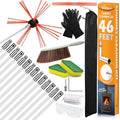 Sealegend 46 Feet Chimney Sweep Kit with Flexible Rods & Brush for Fireplace Cleaning