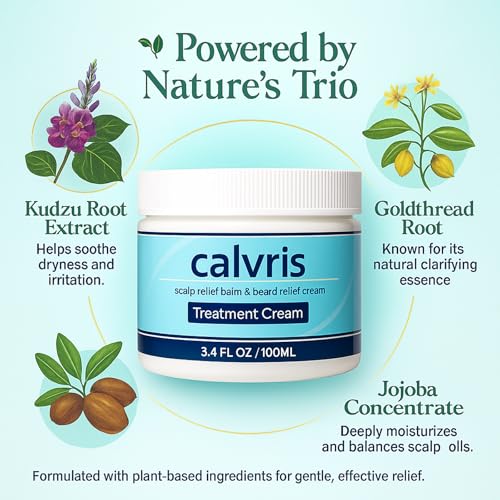 Calvris Scalp Relief Balm with Kudzu & Jojoba Extracts - 3.4 Fl Oz (Pack of 1)