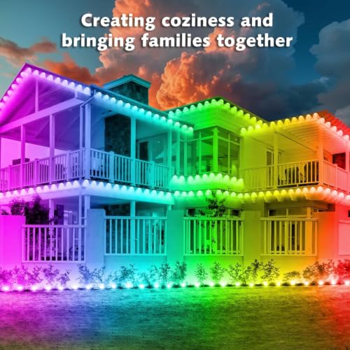 Outdoor RGB LED String Lights Waterproof Smart App Control 200FT