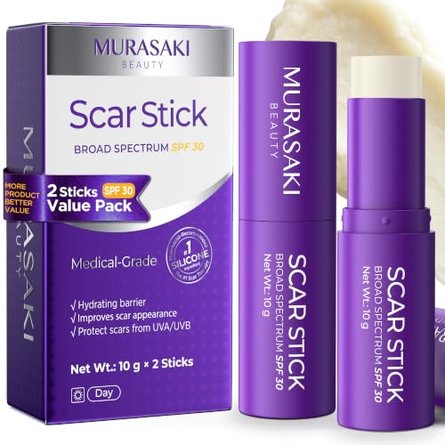 Purple Silicone Scar Stick SPF 30 with Vitamin E & Botanicals - 10g x 1 Pack