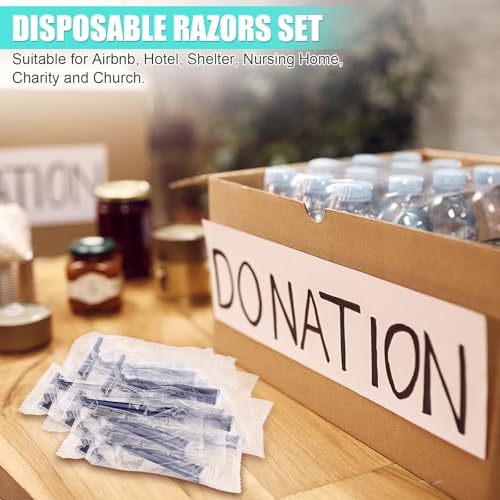 Disposable Razors Bulk Pack of 300 Twin Blade Safety Shavers for Men & Travel - Blue - Variation 1 Count