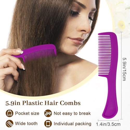 Pack of 250 Colorful Travel Hair Combs - Individually Wrapped, Portable Detanglers