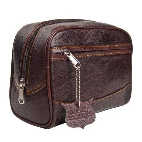 Parker Men¡¯s Travel Toiletry Bag?Handmade Buffalo Leather Dopp Kit for Men?Full Size Waterproof Bag with Zippered Side Pockets Travel Toiletry Organizer