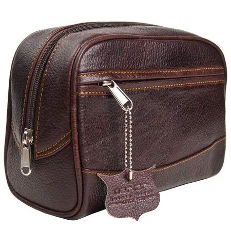 Parker Buffalo Leather Dopp Kit – Travel Toiletry Bag for Men