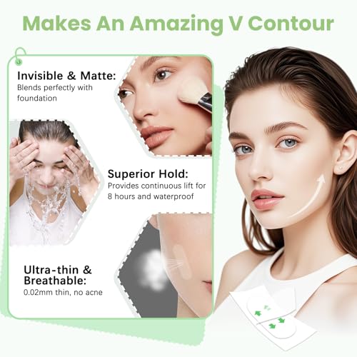 Facetapes for Lifting Invisible, Neck Tape Lift Turkey Neck, Instant Face Lift Tape Matte Invisible for Lifting Jowls, Eyes, Loose Skin, Wrinkles, Sagging Skin, Double Chin (1 Count (Pack of 280))