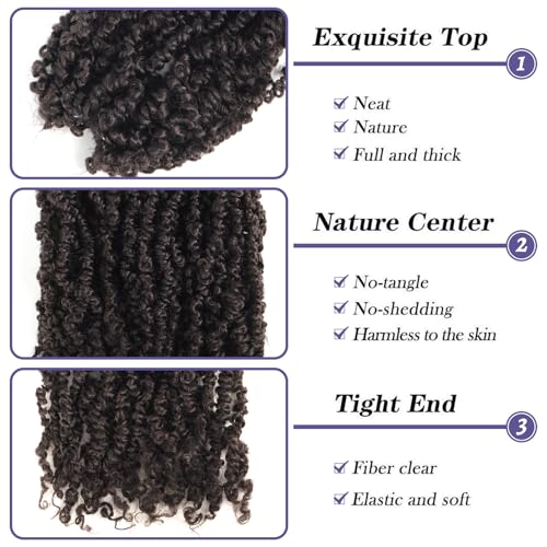 Yank Twists Crochet Hair Extensions 12 Inch 9 Pack Bohemian Passion Style