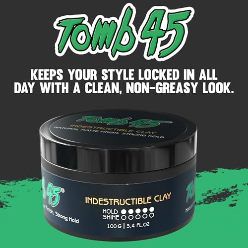 Tomb45 Indestructible Hair Clay, High Strong Hold with Matte Finish Hair Styling Product
