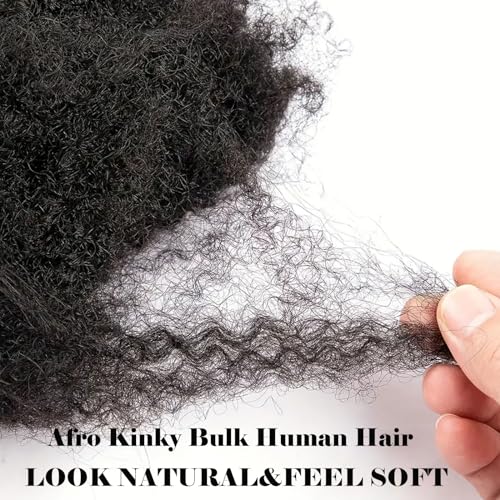 Vligcor Afro Kinky Human Hair Extensions 8 Inch, 2 Bundles Natural Black
