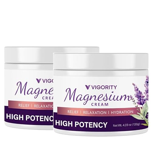 Vigority Magnesium Cream for Sleep: Magnesium Lotion for Leg Cramps - Soothing Magnesium with Lavender, Vitamin E and Shea Butter - Safe for Kids & Pregnant Individuals