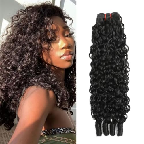 Burmese Curly Human Hair Bundles 16 Inch Natural Black Spiral Ends Virgin Hair