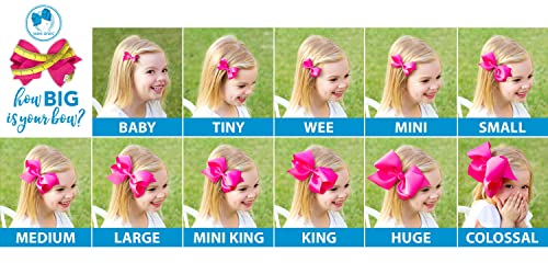 Wee Ones Girls' 3-Piece Solid Grosgrain Hair Clips Set - Large, Light Pink, Orchid, Blue