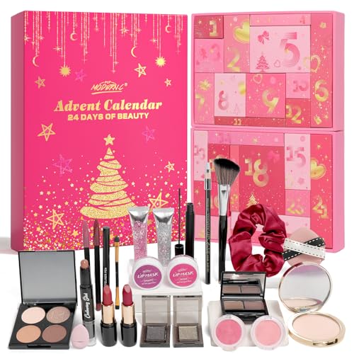 Makeup Advent Calendar 2025 for Women Teen Girls 24 Dayss Beauty Advent Calendar Christmas Makeup Set Gift for Wife Daughter Mother Girlfriends Trendy Stuff Makeup Kit Gifts Face Eyes Lips Cosmetics
