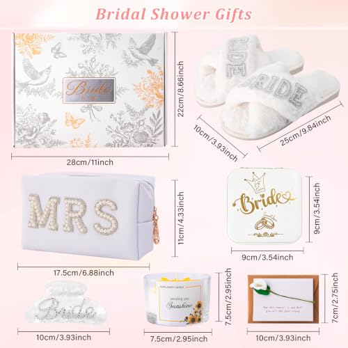 White Bridal Shower Gifts Set for Bride To Be 7Pcs Wedding Gift Box - Elegant & Practical