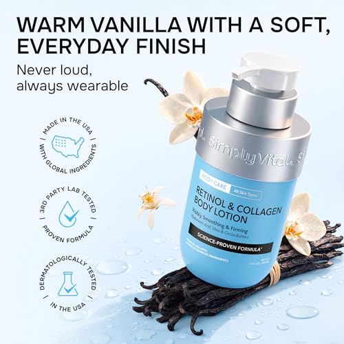 SimplyVital Retinol Body Lotion with Collagen & Hyaluronic Acid - 10 Fl Oz