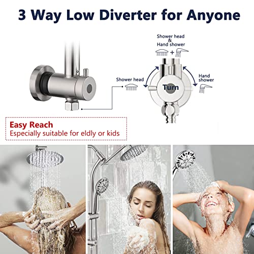 Rainfall 8 Inch Round Shower Head & Handheld Spray Combo - Brushed Nickel