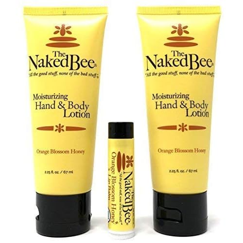 The Naked Bee Bundle Vitamin C Face & Body Moisturizing Sunscreen + Orange Blossom Honey Everyday Facial Gel 5.5 oz + Orange Blossom Honey Lotion and Lip Balm Set