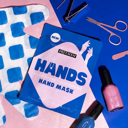 Freeman Flirty Feet Foot Mask & Silky Hands Hand Mask Set ? Moisturizing Socks with Coconut Oil & Mint Extract + Hydrating Gloves with Coconut Oil & Rose Extract