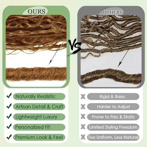 AIBEO 18 Inch Boho Faux Locs Curl Crochet Hair 7 Pack Pre-Looped Goddess Style