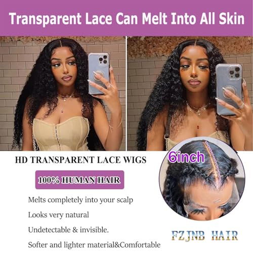 Deep Wave Lace Front Wig 13x6 Human Hair Curly Water Wave 200% Density for Women