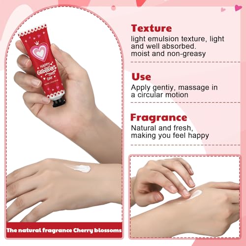 Loopeer 24 Pcs Valentine's Galentine's Day Gifts Bulk Hand Cream for Dry Cracked Hands Travel Size Moisturizing Hand Lotion Valentine's Galentine's Day Party Favors Stuffers Gift for Women Friends