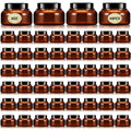 Tessco 48 Pcs Plastic Jars with Lids and Labels Body Scrub Jars Round Refillable Cosmetic Containers Empty Butter Travel Containers for Sugar Scrub Lotions Cosmetics Cream(8 oz,Brown)