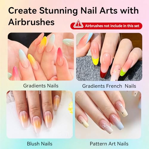 Airbrush Gel Nail Polish Kit - 32 Colors for Nail Art with No Dilution - Variation of Airbrush-1
