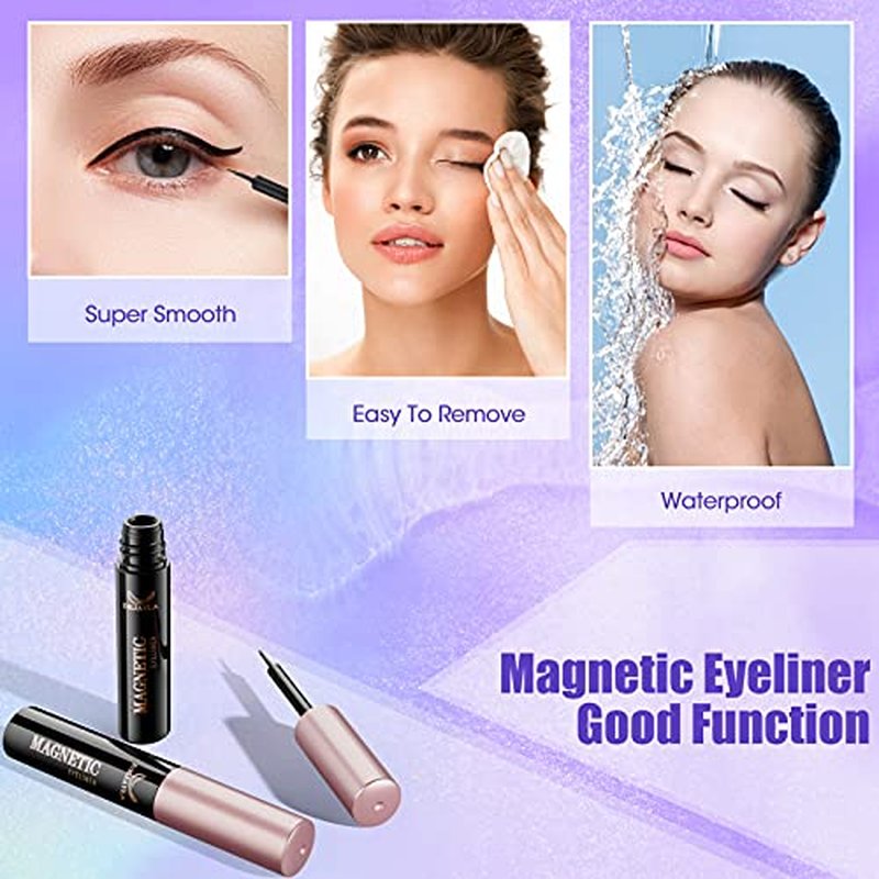 Magnetic Lashes [10 Pairs], Premium Natural Looking, Reusable Lightweight Wispy Strong Magnetic Eyelashes with Applicator and Tweezers, No Glue Needed