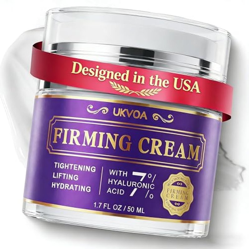 Firming Face & Neck Cream - 7% Hyaluronic Acid & Retinol - Anti-Aging Collagen Moisturizer for Mature Women, Day & Night Formula 1.7 oz