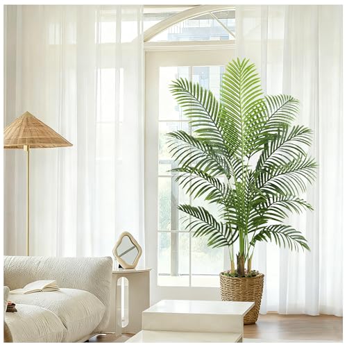 5FT Artificial Palm Tree Indoor - Realistic Fake Plant for Home & Office Decor