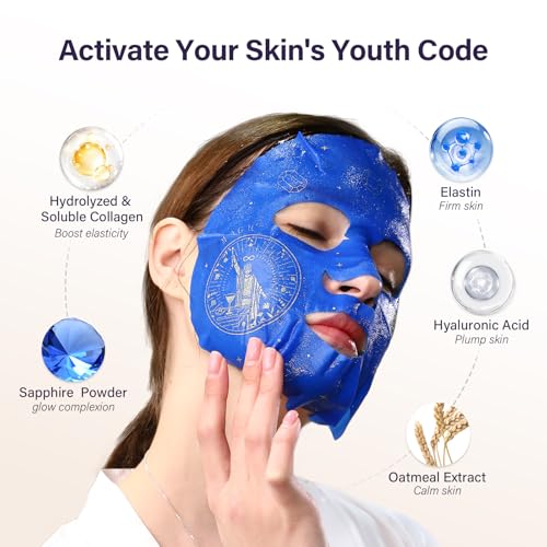 ZealSea Collagen Face Masks Skincare, Triple Collagen Mascarillas para la cara for Women, Anti-aging Facial Mask Kit for girls' weekend gift, Biodegradable Bamboo Sheet, Lifting & Nourishing Spa Set