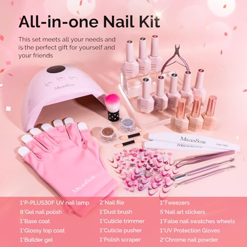Gel Nail Polish Kit with UV Light P-PLUS30F Set - Salon Quality at Home