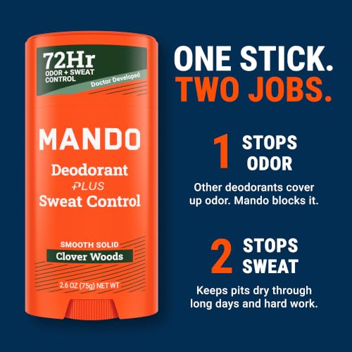 Mando Antiperspirant Deodorant Stick for Men - Clover Woods, 2 Pack, 2.6 oz