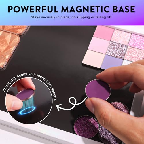 SZDYM White Holographic Magnetic Makeup Palette - Holds 60 Pans, Portable & Standable