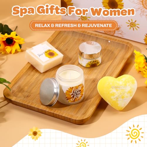 Yellow Sunflower Gift Box for Women - Luxury Self-Care Package, Birthday & Get Well Gifts