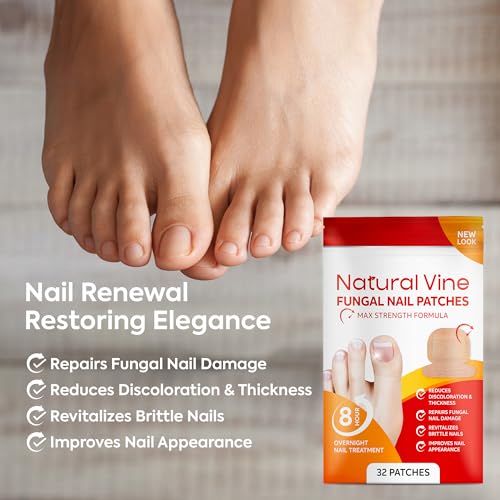 Natural Vine Red Patches Toenail Fungus Treatment Kit 32 Pcs + Liquid 15mL + Cream 20g