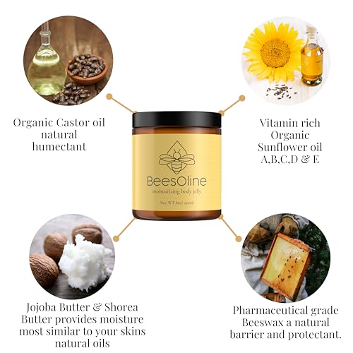 Unscented Organic Beeswax Moisturizer for Skin Healing & Dry Skin Relief - 1-8oz Jar