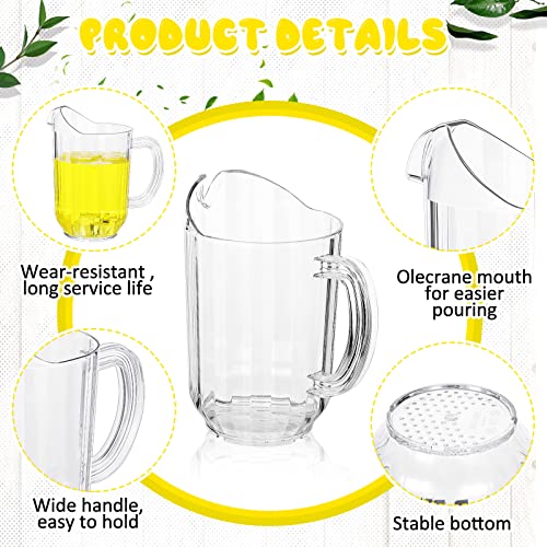 Plastic Water Pitcher 60 Oz Set of 10 - Clear Drinking Jug for Parties & Home - Classic / 10