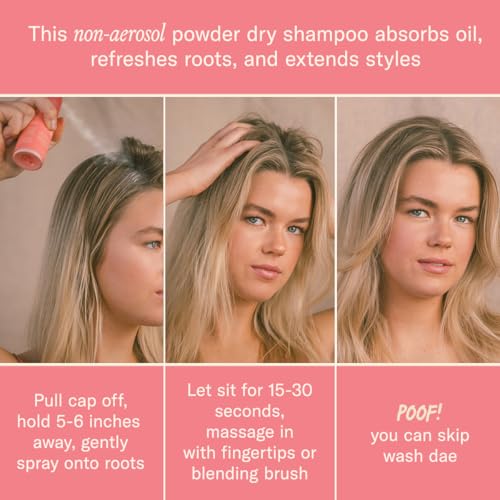 Fairy Duster Dry Shampoo Powder - Natural, Absorbs Oil & Refreshes Roots, Pack of 2