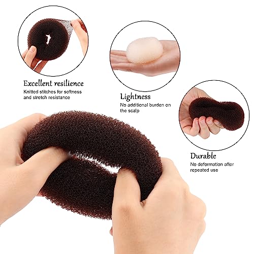 Hair Bun Maker Donuts 12 Pcs Set - Medium 2.75 in Sock Bun Shapers for Long Hair