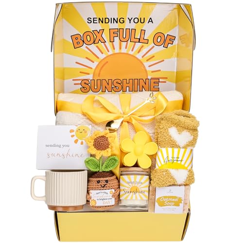 Yellow Sunflower Gift Box for Women - Birthday Get Well Soon Care Package