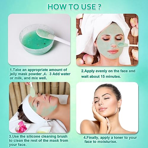 Jelly Mask Powder for Facials Care,Hyalorunic Acid 24k Gold Aloe Vera Jelly Masks for Facials Professional
