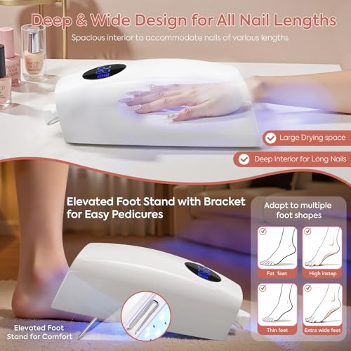 White Cordless UV LED Nail Lamp 72W with 45 Beads & 4 Timers - PRYZUNA