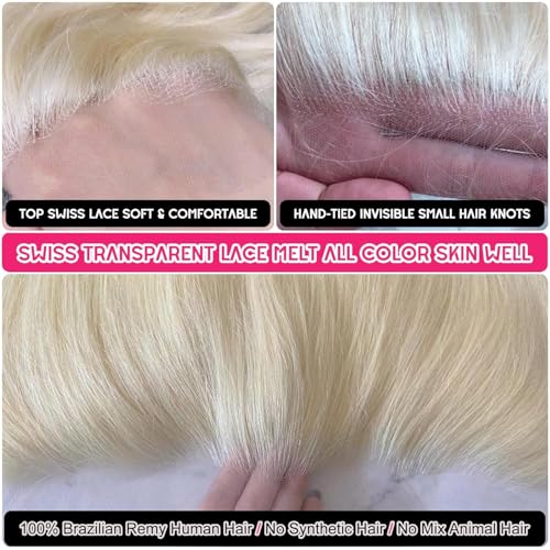CYSDRH Honey Blonde 13x4 Lace Front Human Hair Frontal 12 Inch Pre Plucked