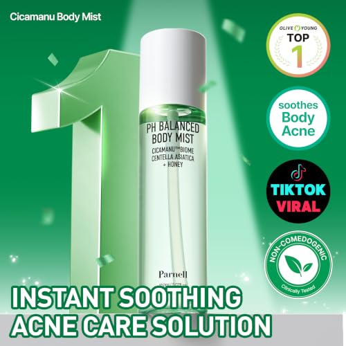 pH Balanced Body Mist with Centella & Hyaluronic Acid – Hydrating Exfoliating Spray for Sensitive Skin