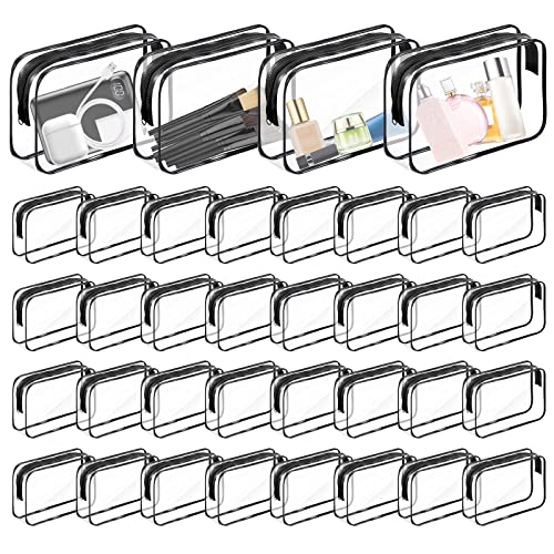 36PCS Clear Makeup Bags, Zippered Travel Toiletry Bag, PVC Plastic Travel Bags for Women Men, Travel Waterproof Portable Bag for Bathroom, TSA Approved
