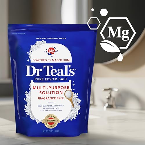 Dr Teal's 19 lb Pure Epsom Salt Multipurpose Bath & Foot Soak, Fragrance Free