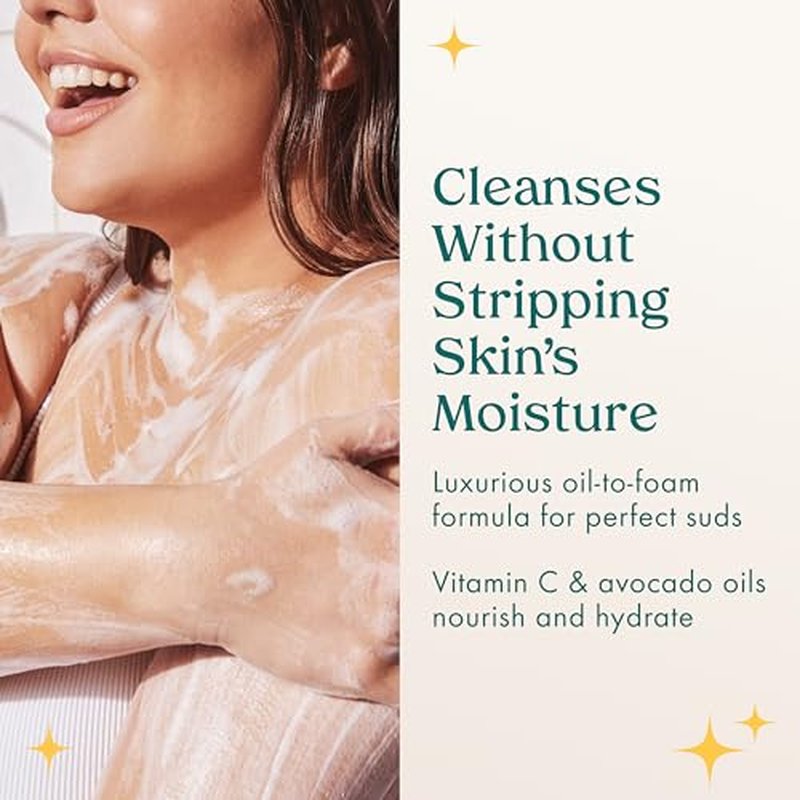 Kopari Toasted Vanilla Hydrating Vitamin C Shower Oil | Luxurious Oil-to-Foam Body Cleanser with Hibiscus, Avocado & Coconut Oils | Cleanses & Brightens Without Stripping