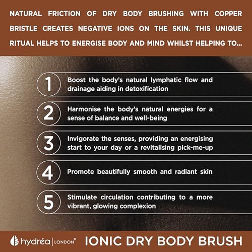 Copper Glow Dry Body Brush for Exfoliation & Lymphatic Drainage - Energising Skin Care Tool