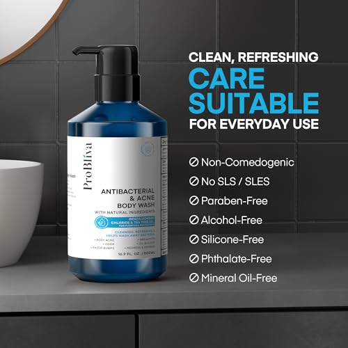 Antibacterial Body Wash 2-Pack for Body Acne & Odor - Men & Women