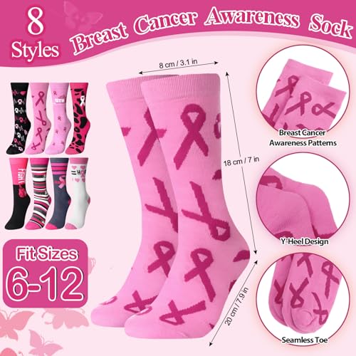 Breast Cancer Awareness Gift Set with Makeup Bags Socks Notepad Keychain - Pink Ribbon Theme - Variation of THIS listing